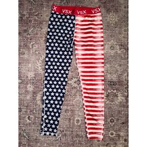 Victoria Secret Sport American Flag Star Stripe Leggings Women's L